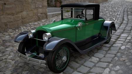 Front of car based on a Duesenberg 1922.