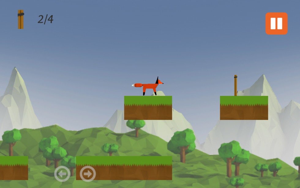 Player fox has to jump to another platform to reach the item.