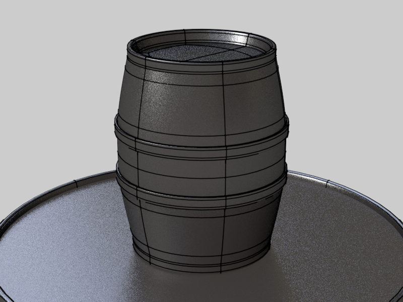 Barrel wireframe model.