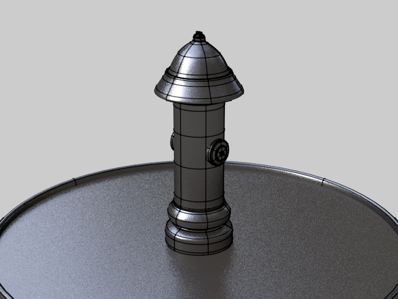 Fire pole wireframe model.