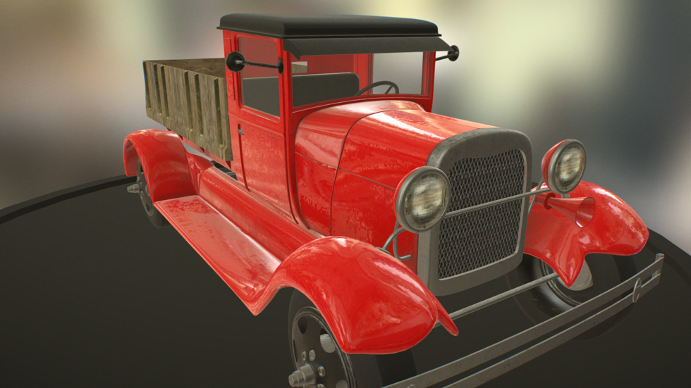 3D model of an old truck.